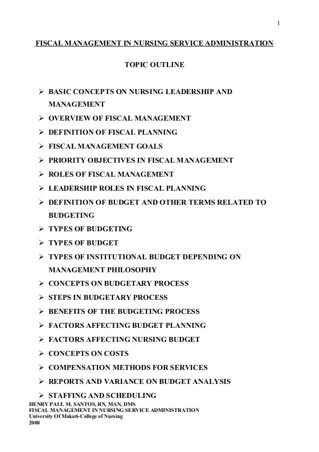 Nursing leadership management role in budgets budgeting in nursing management pdf